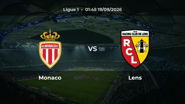 Nhận định trận Monaco vs Lens vòng 5 Ligue 1 mùa 2026/27 trên sân Stade Louis II