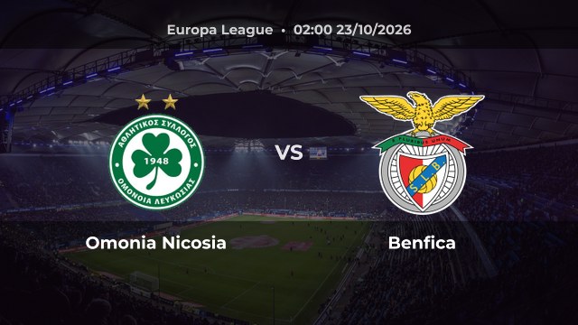 Nhận định Omonia Nicosia vs Benfica: Cùng có 6 điểm sau hai lượt